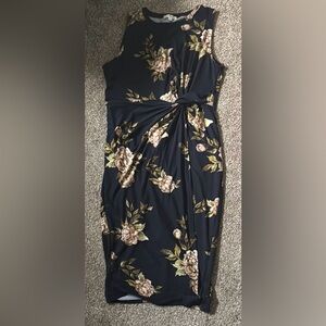 Nine Britton Navy Floral Midi Dress